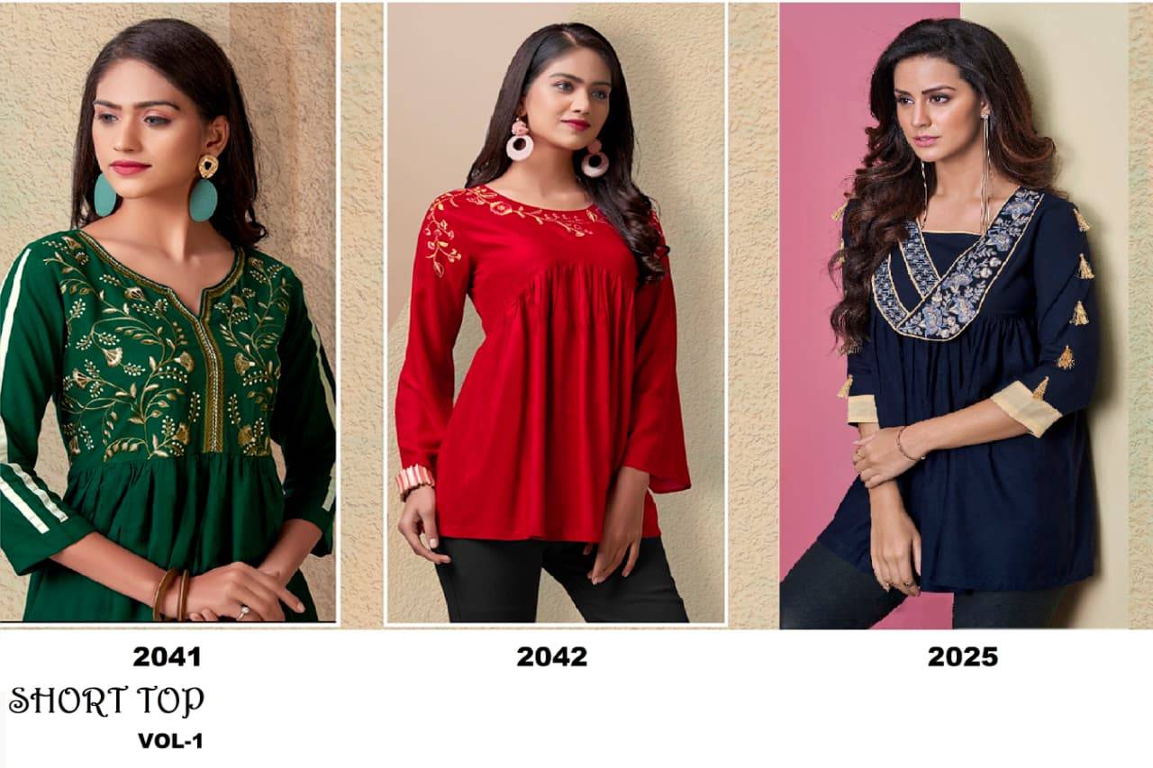 Short Top Vol-1 BY Moksh International  2041 to 2043 series Stylish Fancy stitched tops At Wholesale Price